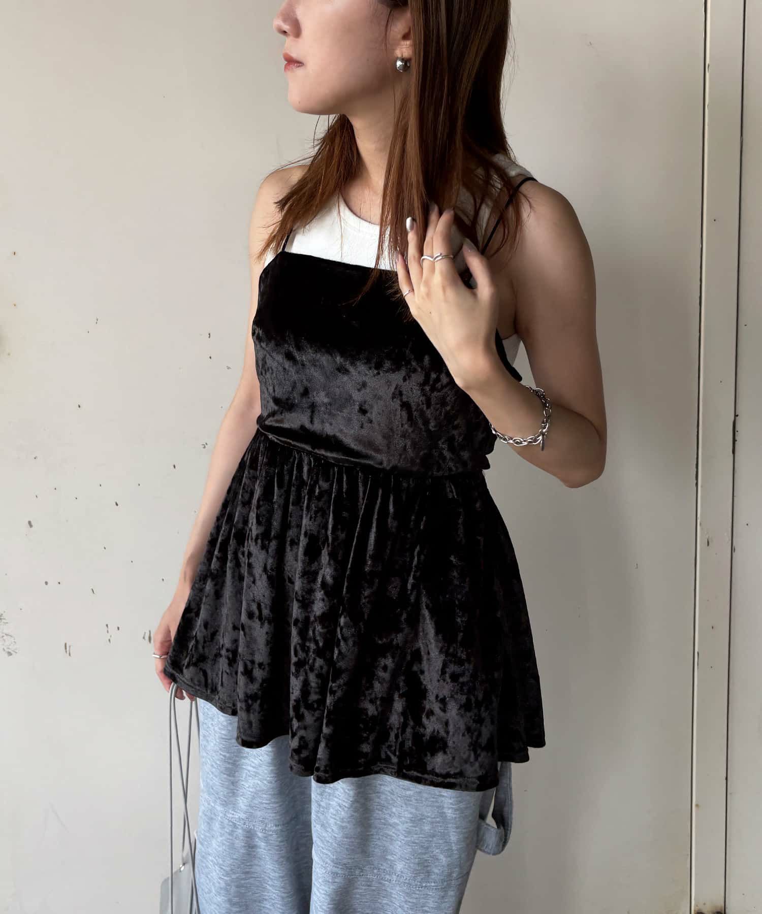 ベロアキャミソールビスチェ | Velour camisole bustier (isook select)