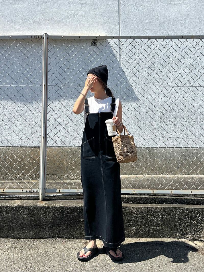 ハーフジップロングジャンパースカート | Half zip long jumper skirt ...