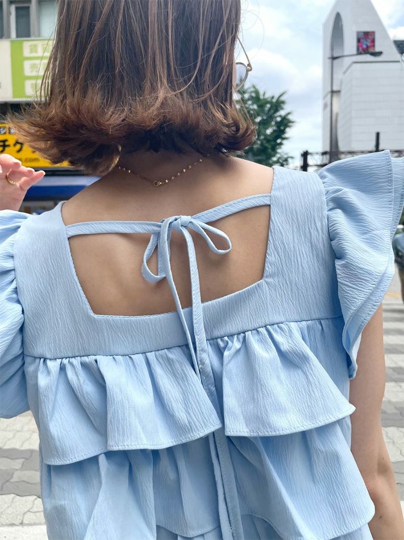 ティアードフリルスリーブレスブラウス | Tiered frill
