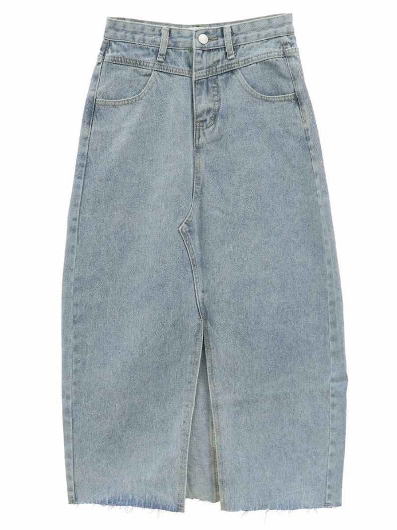 Center slit denim skirt(chiica select)