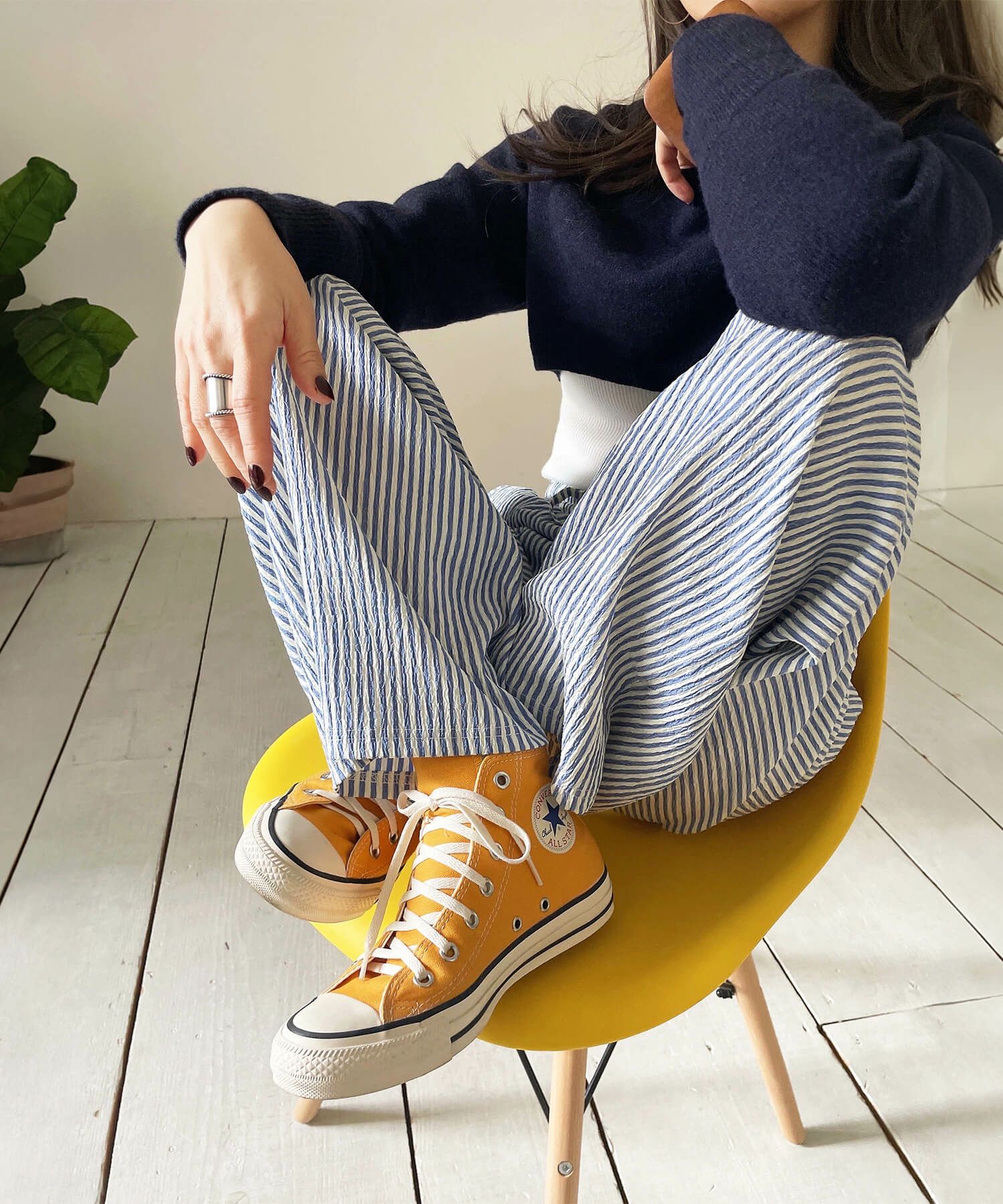 ストライプイージーパンツ | Stripe easy pants(comochi select)