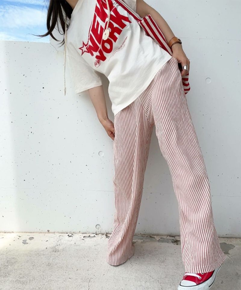 ストライプイージーパンツ | Stripe easy pants(comochi select)