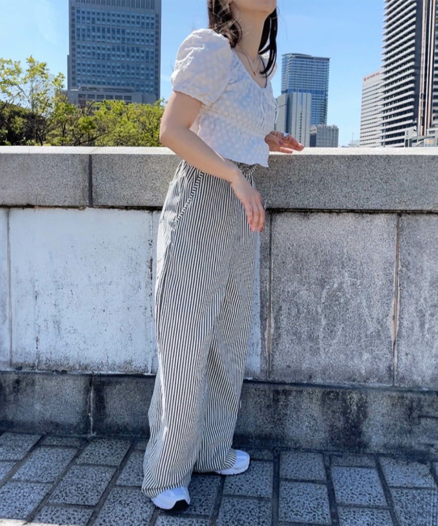 ストライプイージーパンツ | Stripe easy pants(comochi select)