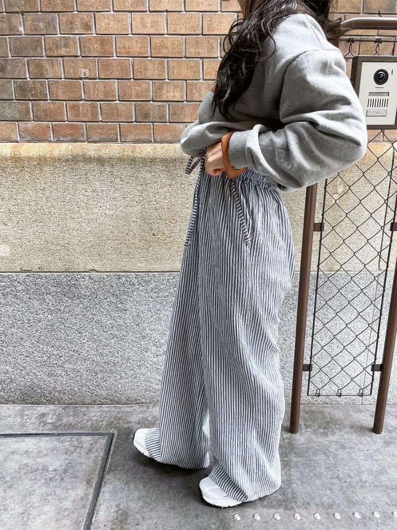 ストライプイージーパンツ | Stripe easy pants(comochi select)