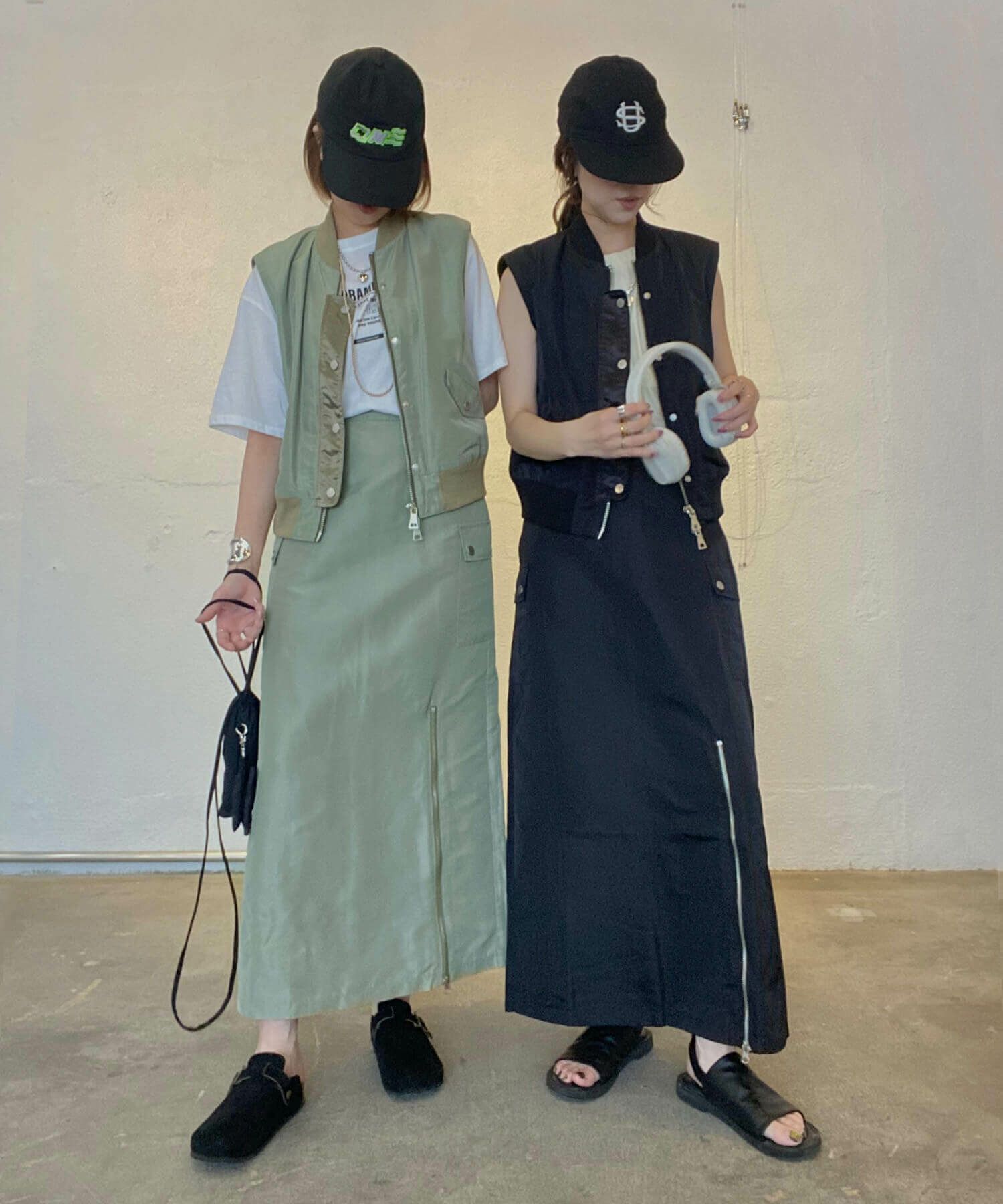 &&model：163cm（KHAKI） / 160cm（BLACK）&&