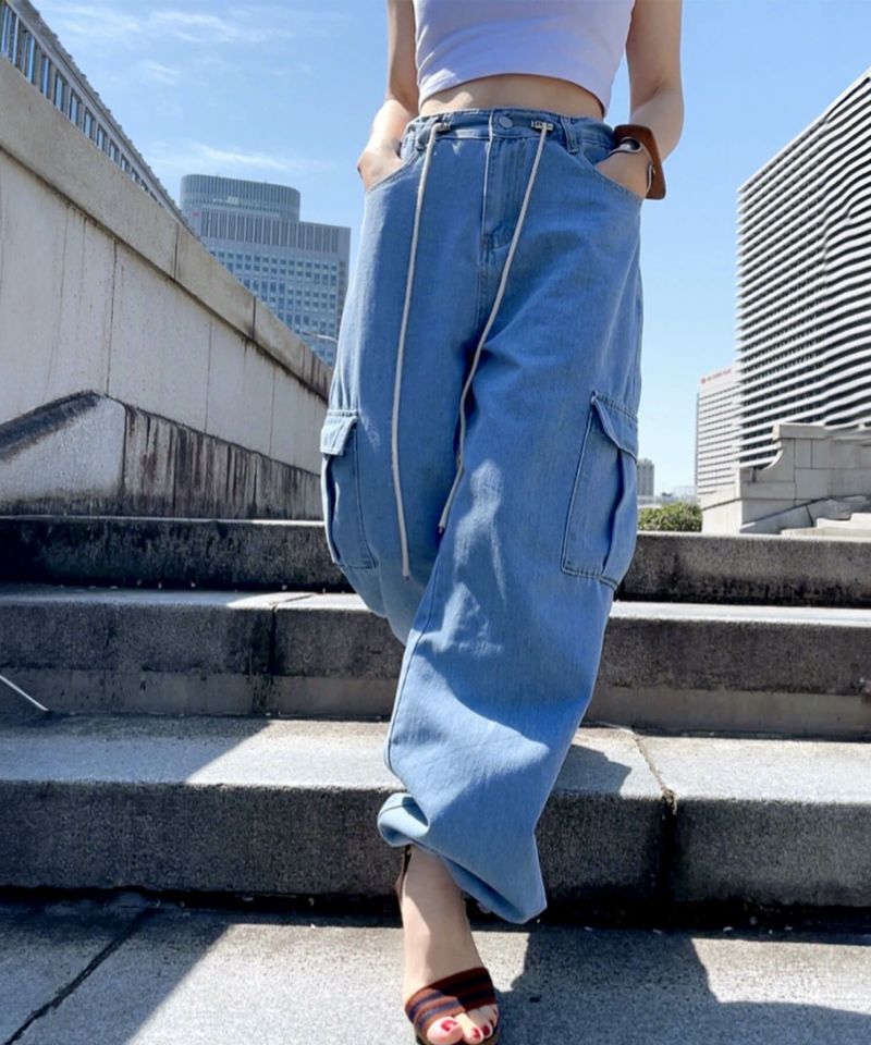 ルーズデニムカーゴパンツ | Loose denim cargo pants(comochi