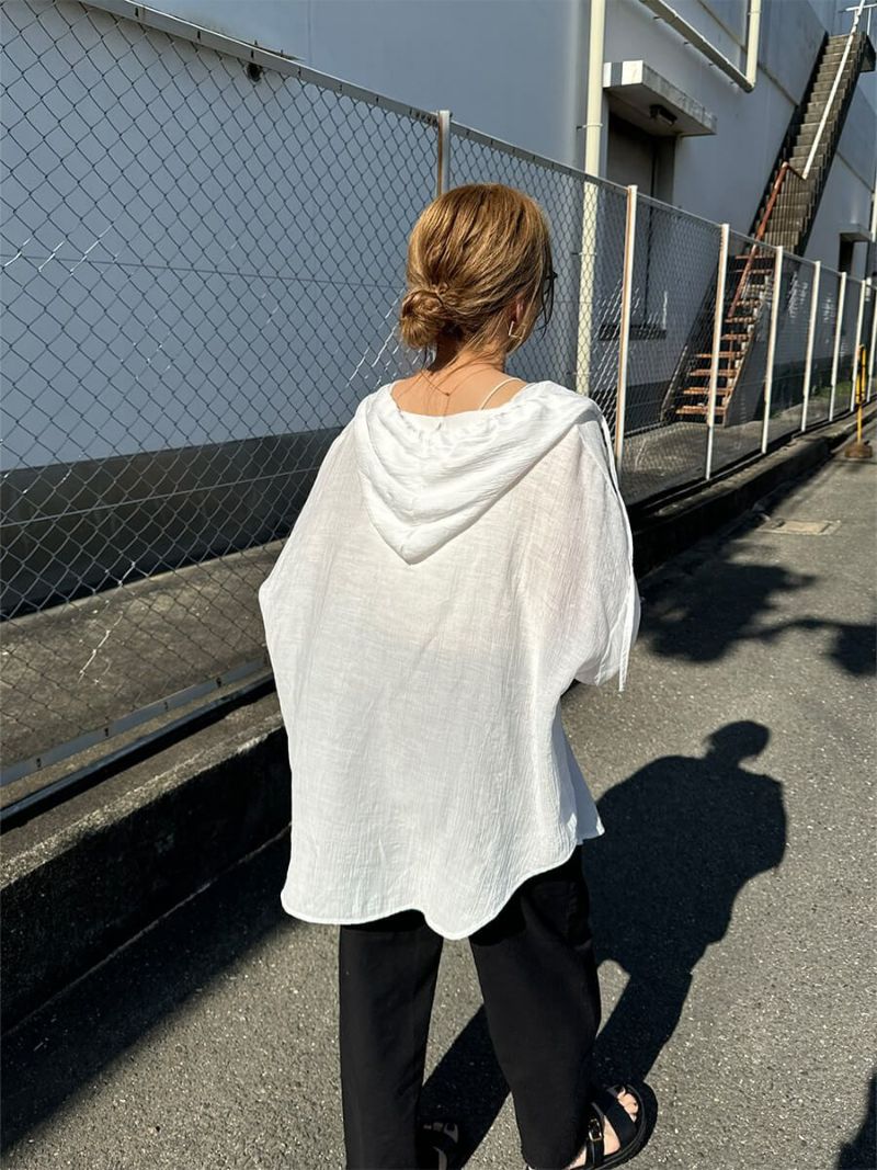 フード付きシアーシャツ | Hooded loose shirt (chiica select)