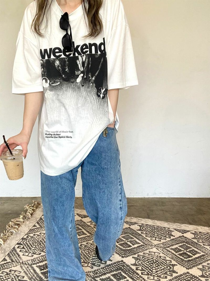 Weekend logo print tee(kiharu select)