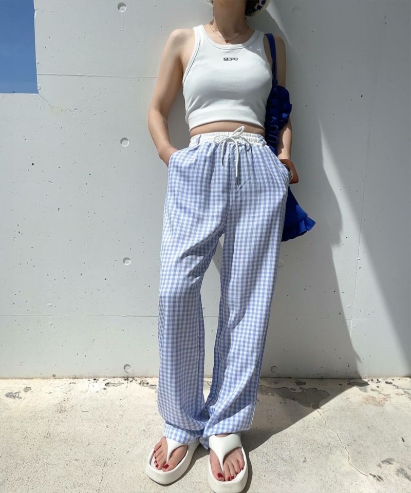ギンガムチェックイージーパンツ | Gingham check easy pants