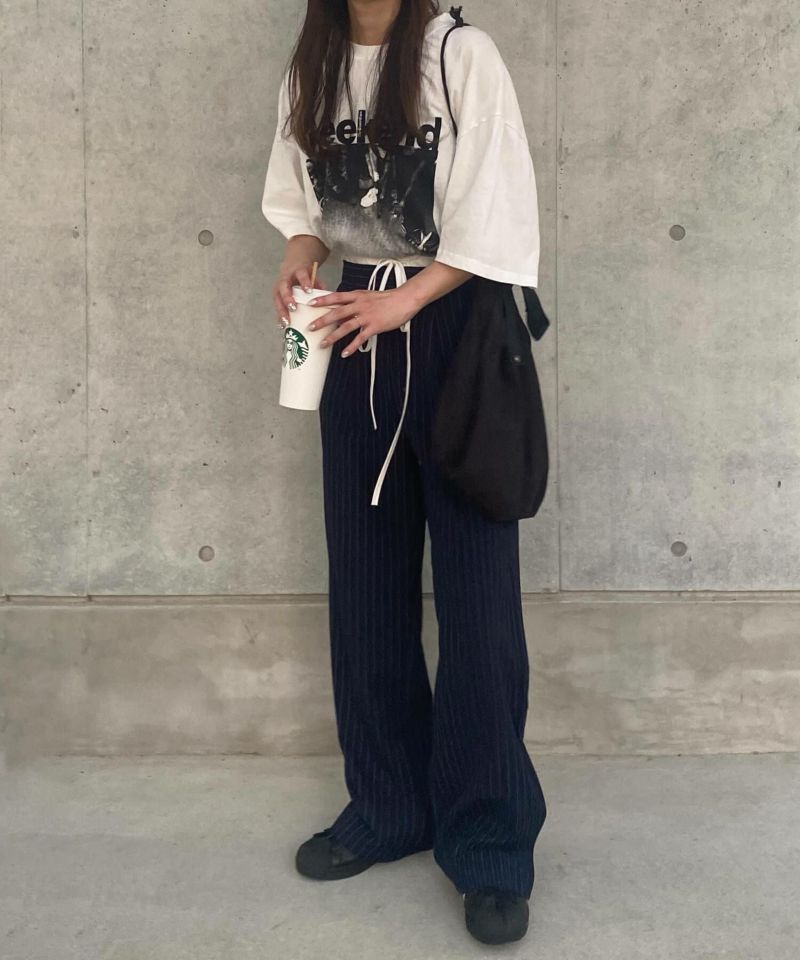 レイヤードストレートパンツ | Layered stripe pants (kiharu select)