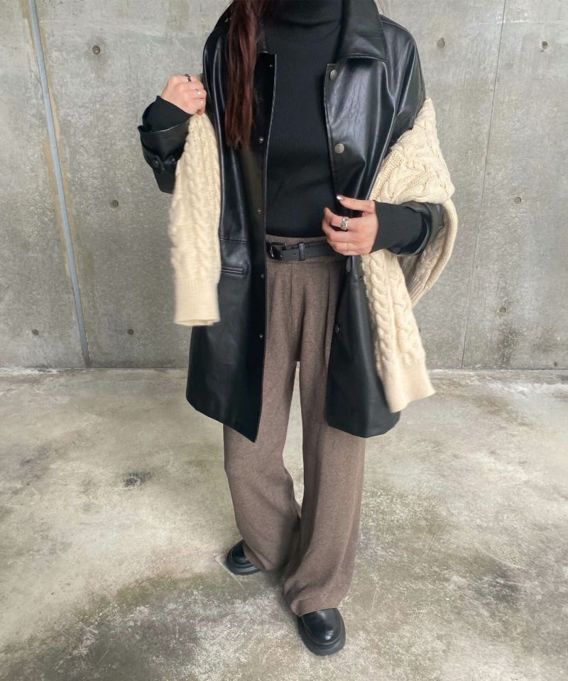オーバーサイズレザージャケット | Oversized leather jacket