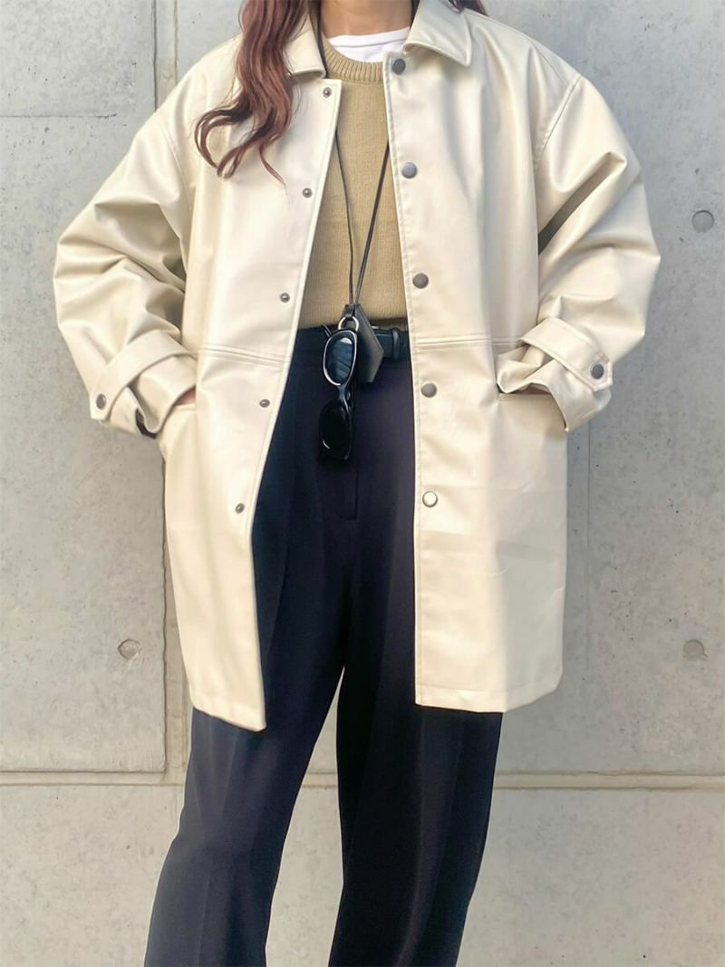 オーバーサイズレザージャケット | Oversized leather jacket