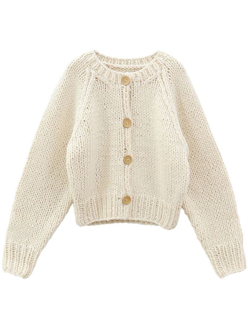 ハンドニットウールブレンドカーディガン | Hand knit wool
