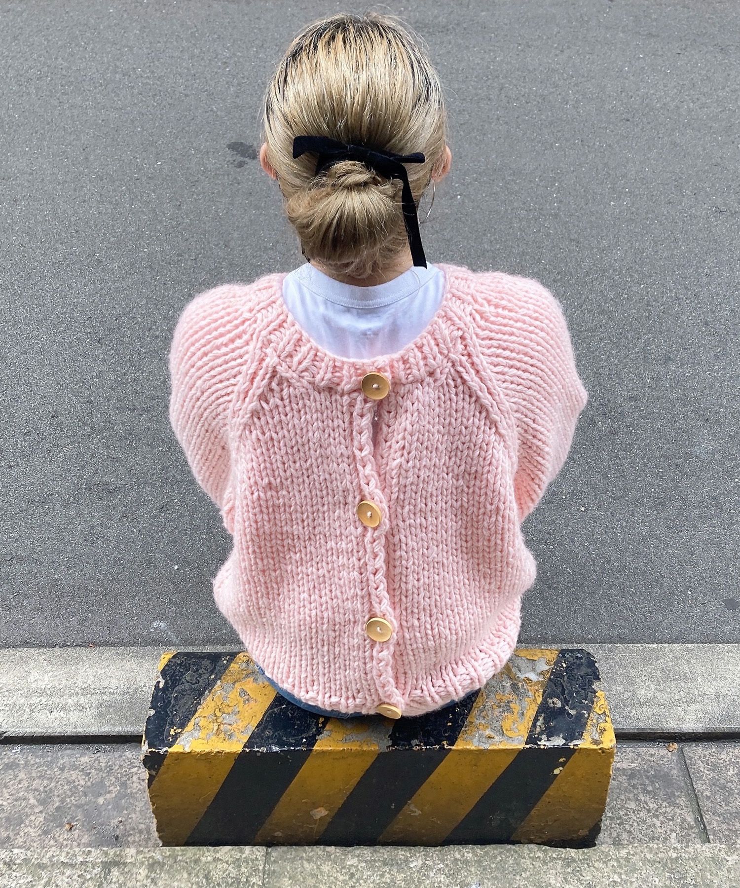 ハンドニットウールブレンドカーディガン | Hand knit wool blend  