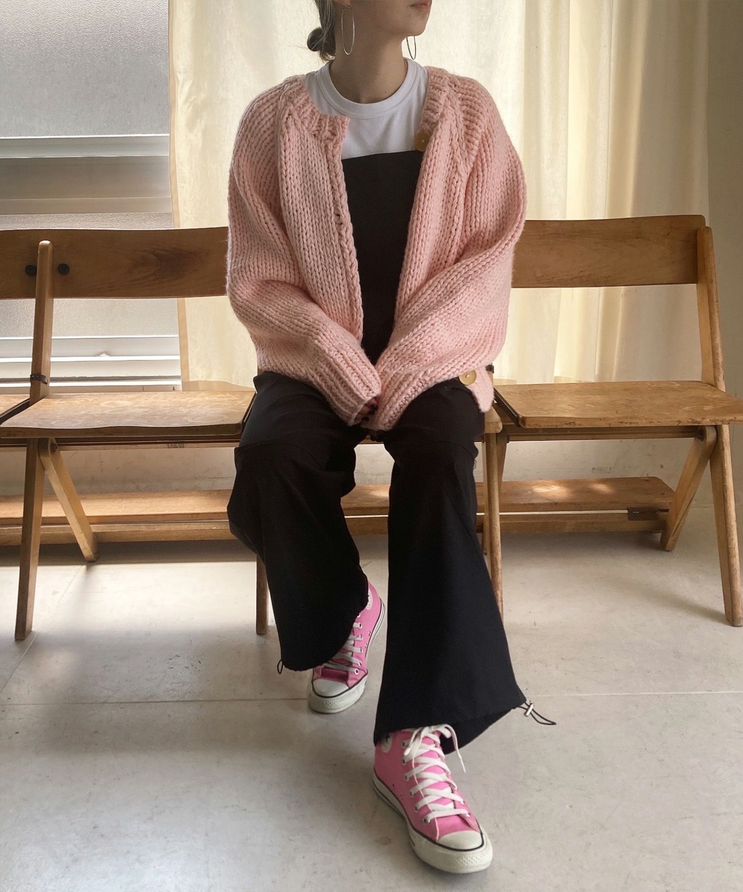 ハンドニットウールブレンドカーディガン | Hand knit wool blend 