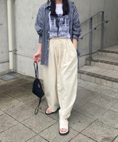 コットンワイドワークパンツ | Cotton wide work pants (kiharu