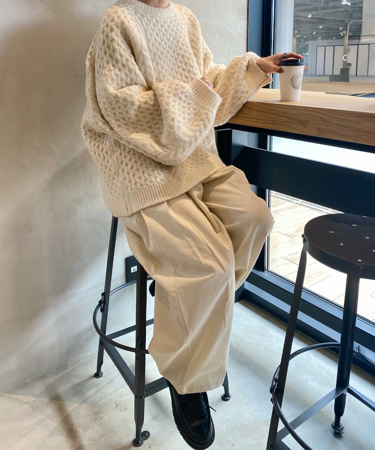 コットンワイドワークパンツ | Cotton wide work pants (kiharu select)