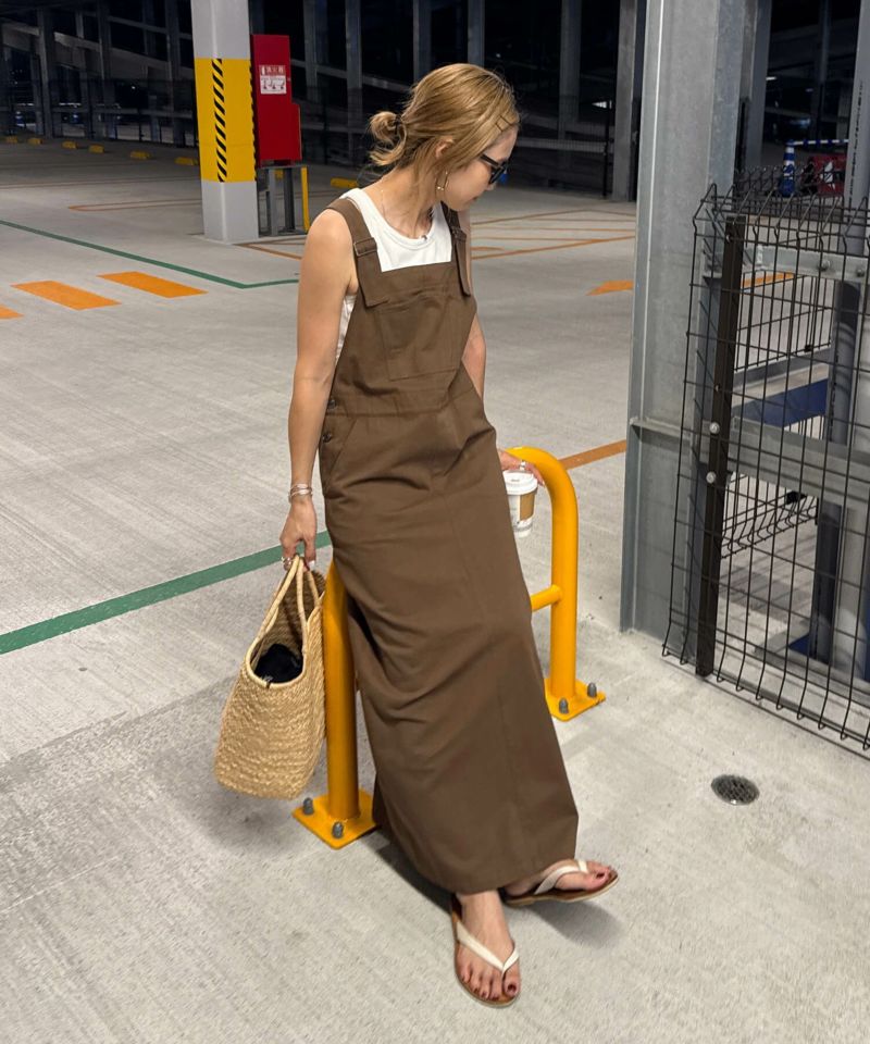 コットンロングジャンパースカート | Cotton long jumper skirt