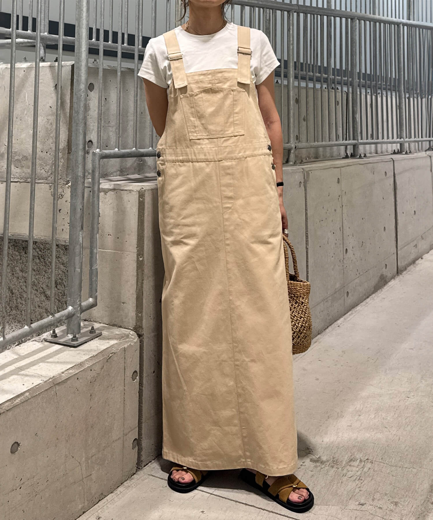 コットンロングジャンパースカート | Cotton long jumper skirt