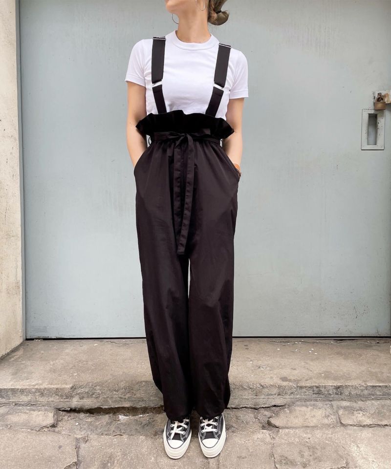 Ballsey ウエストギャザーオールインワン サロペット 黒 Ballsey ウエストギャザーオールインワン サロペット 黒 - メルカリ