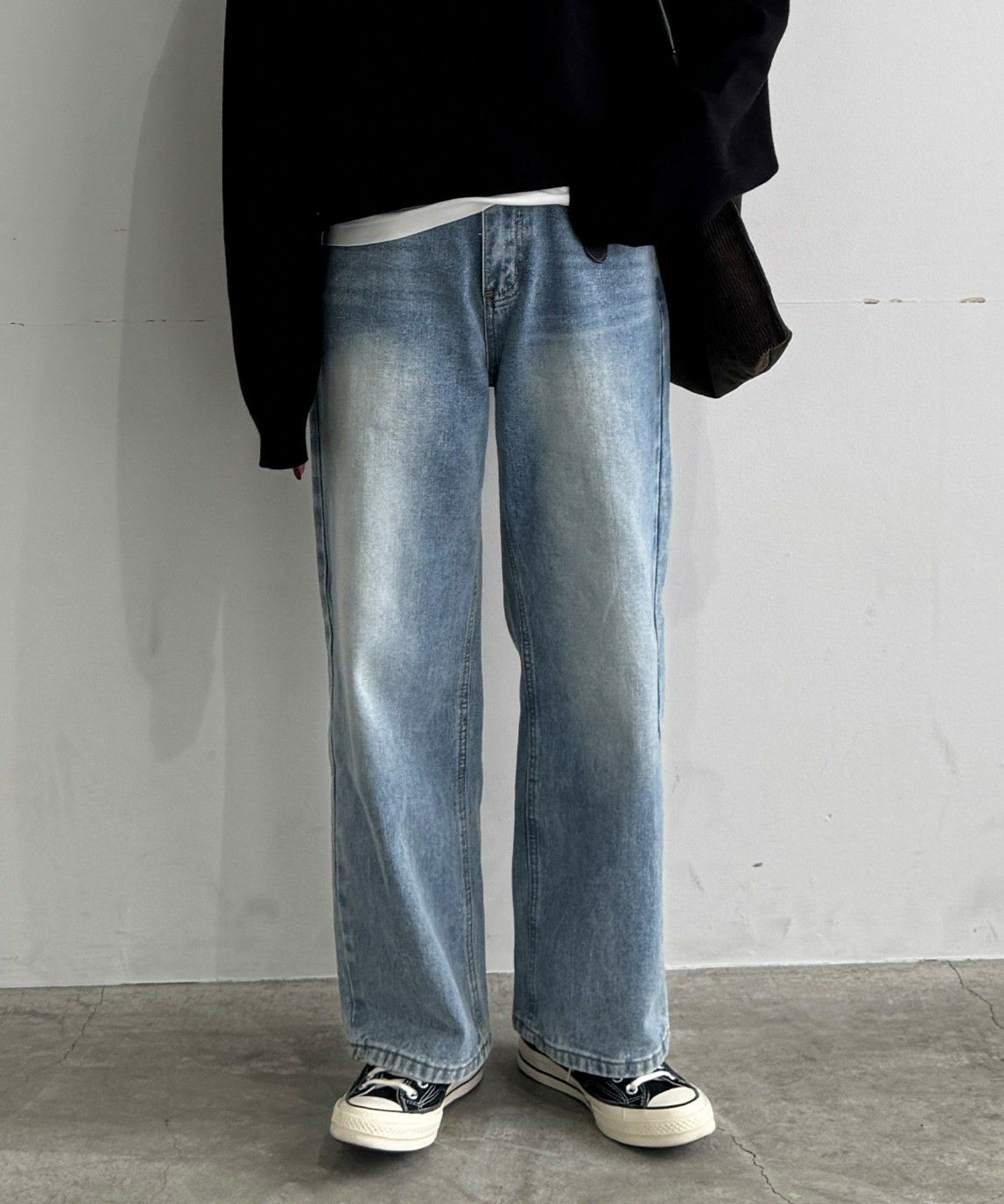ウォッシュワイドデニムパンツ | Washed wide denim pants (chiica select)