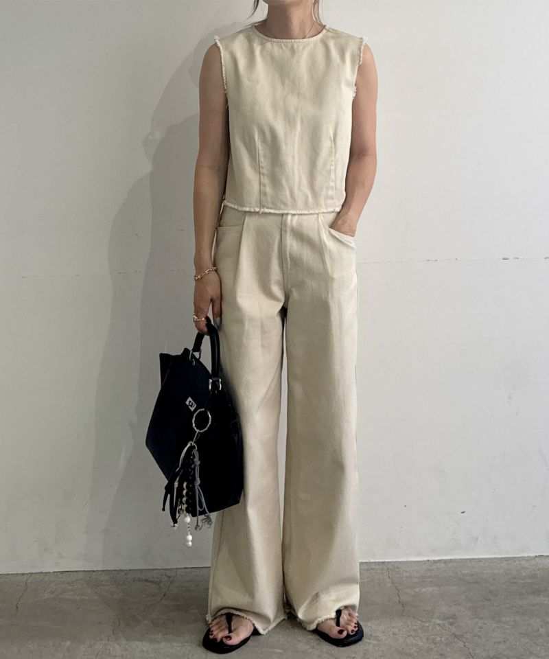 フリンジデニムセットアップ | Fringe denim set up (chiica original)