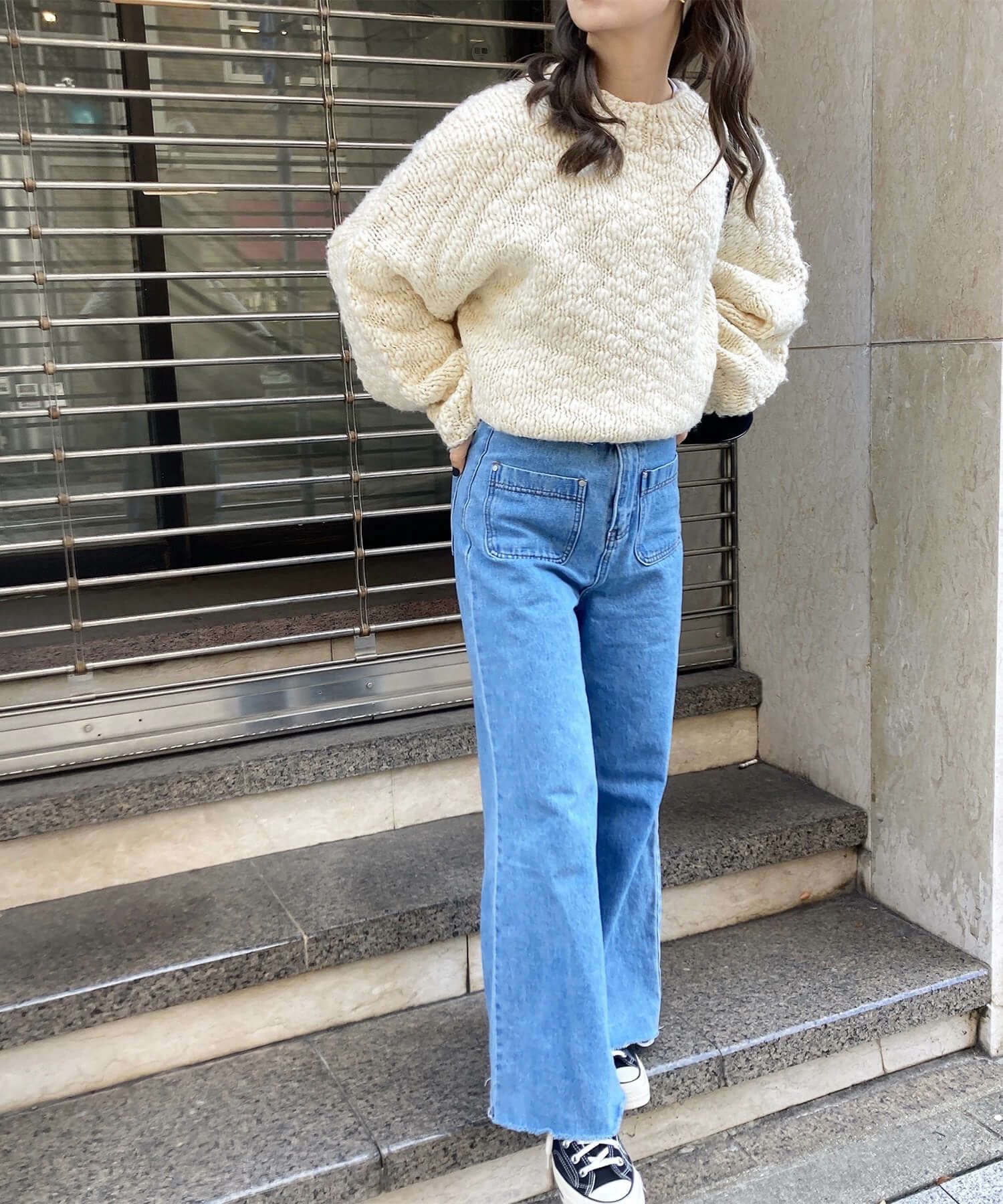 ルーズデニムカーゴパンツ | Loose denim cargo pants(comochi select)