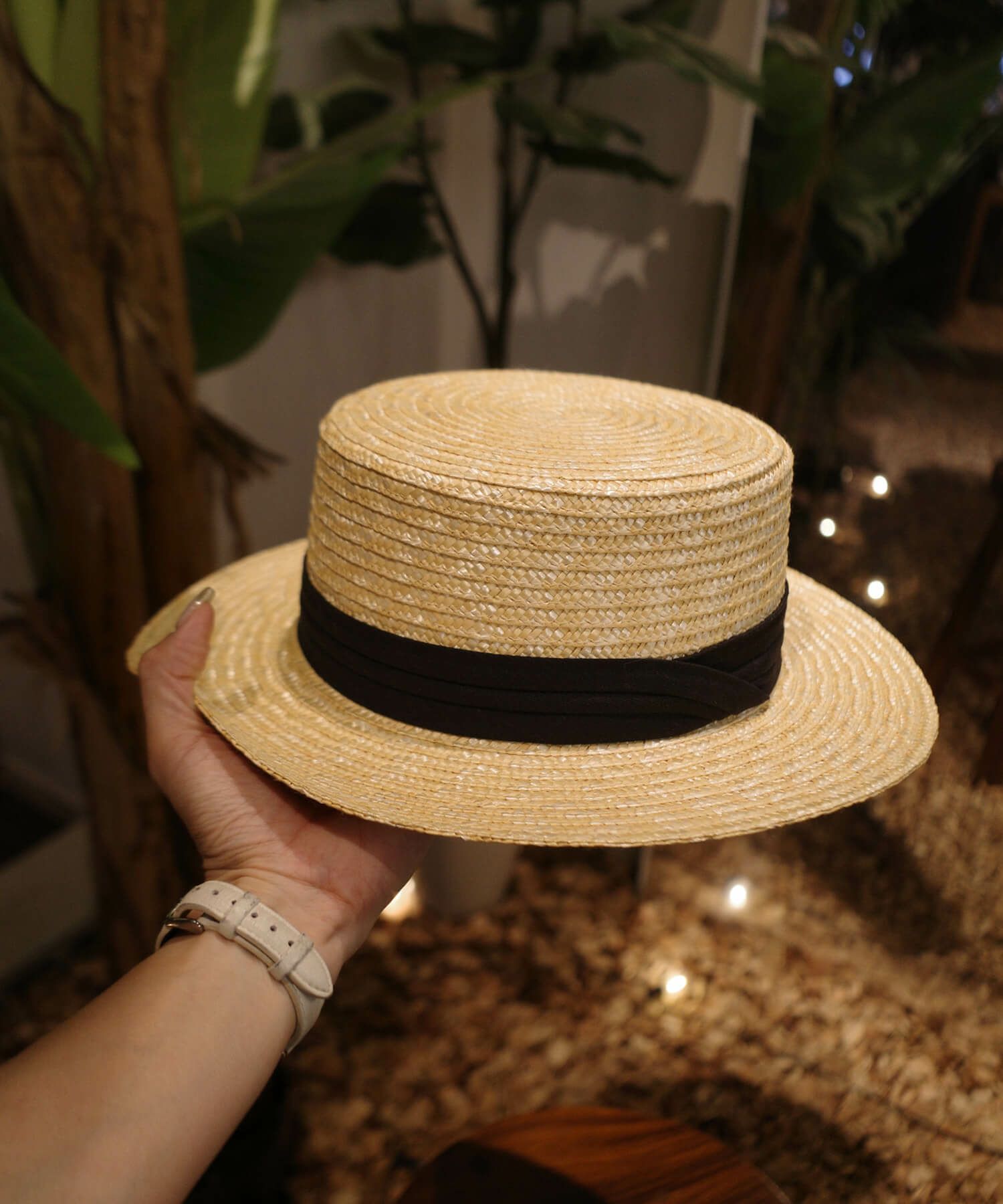 ブラックリボンストローハット | Black ribbon straw hat (chiica select)