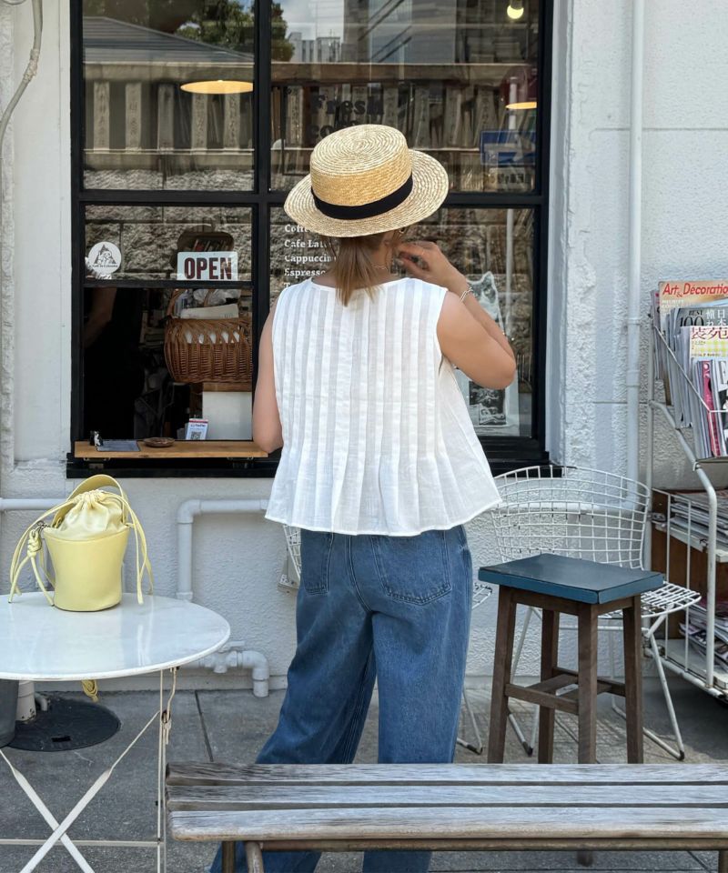ブラックリボンストローハット | Black ribbon straw hat