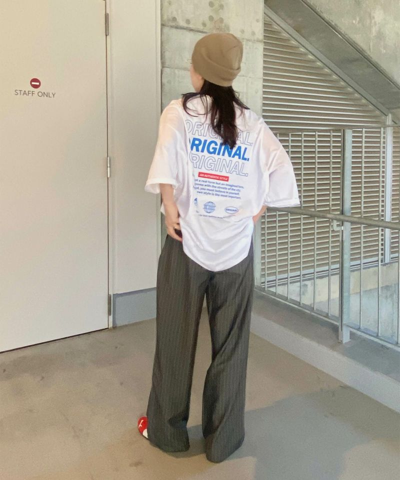 tシャツ バックロゴプリントオーバーTシャツ(kiharu select) / ロゴT バックロゴ オーバーサイズTシャツ 半袖 ビックシルエット ロ I-SOOK tシャツ バックプリントオーバーTシャツ(kiharu select