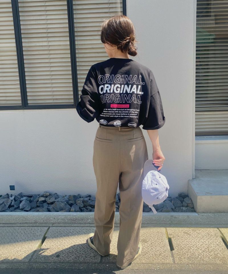 tシャツ バックロゴプリントオーバーTシャツ(kiharu select) / ロゴT バックロゴ オーバーサイズTシャツ 半袖 ビックシルエット ロ I-SOOK tシャツ バックプリントオーバーTシャツ(kiharu select