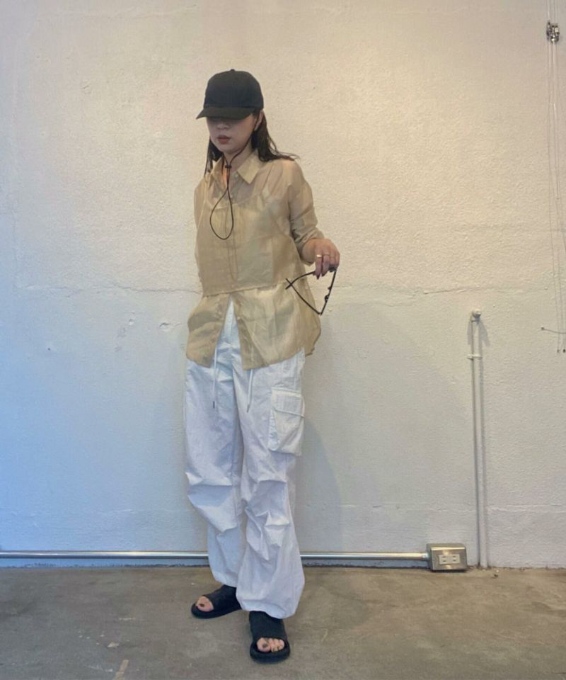 アンサンブル ビスチェ付きシアーシャツ(kiharu select) / 長袖 2点セット セットアイテム カラーシャツ シアートップス シースルー ビスチェ付きシアーシャツ(kiharu select) / 長袖 2点セット