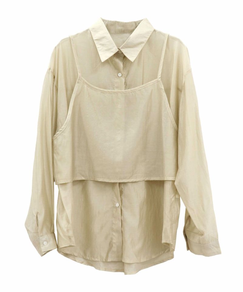 ブラウス シャツ bustier set sheer shirt / ビスチェセットシアーシャツ レディース favclo.（ファブクロ）の「bustier × sheer shirt set