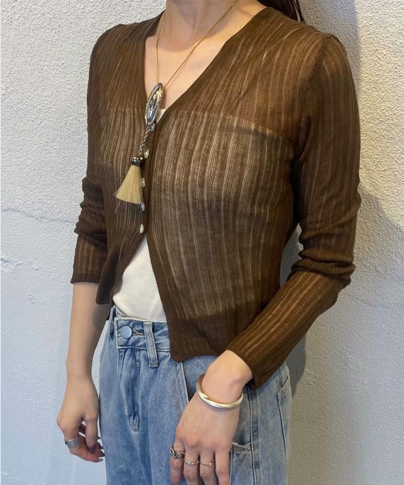 リブシアーカーディガン | Rib sheer cardigan (kiharu select)