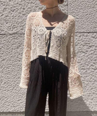 美品✨ 2025ss マチャット machatt クロシェレースカーディガン 衿付きクロシェレースカーディガン – BLUE ONLINE