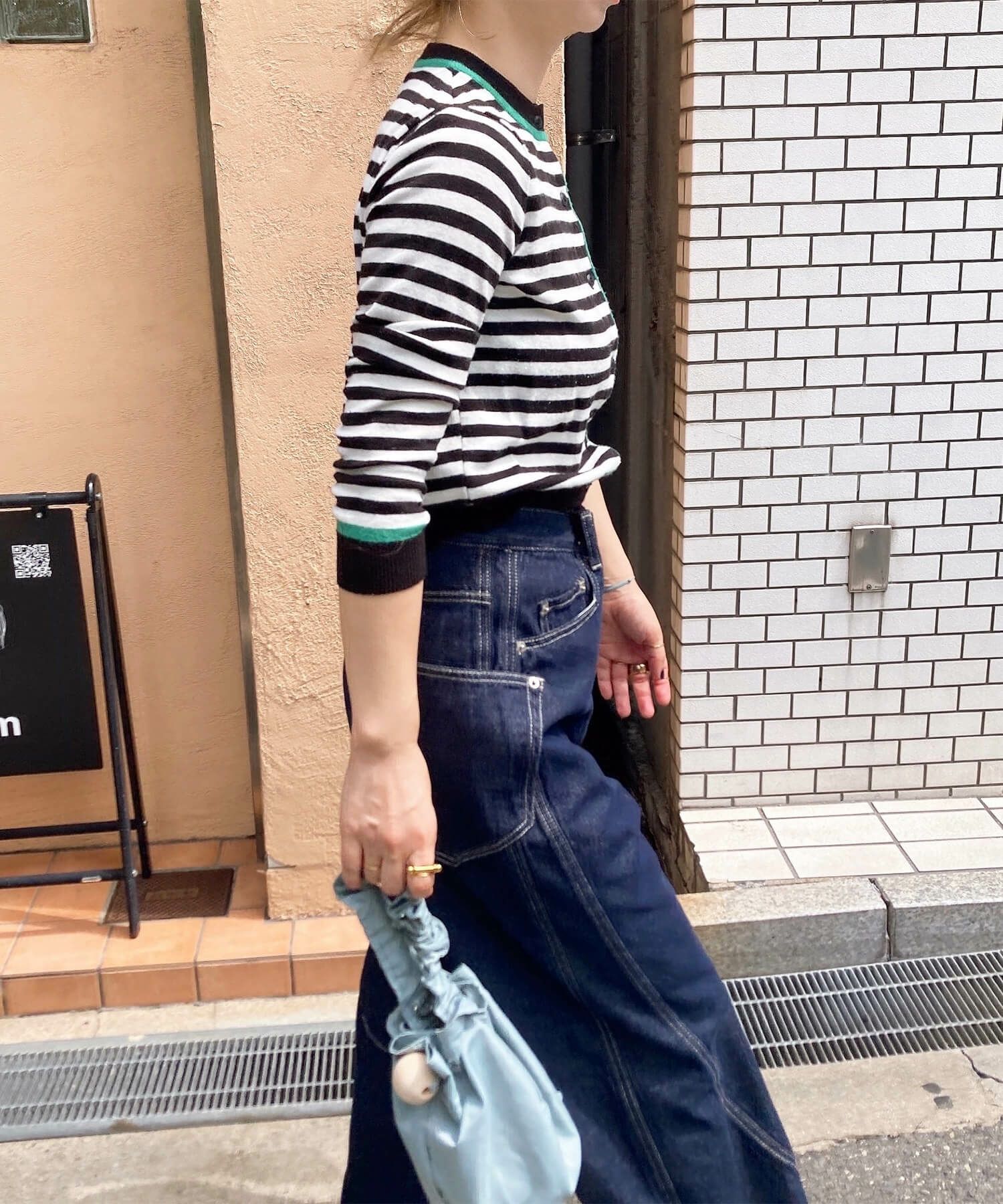 サイドポケットデザインワイドデニム | Side pocket design wide denim