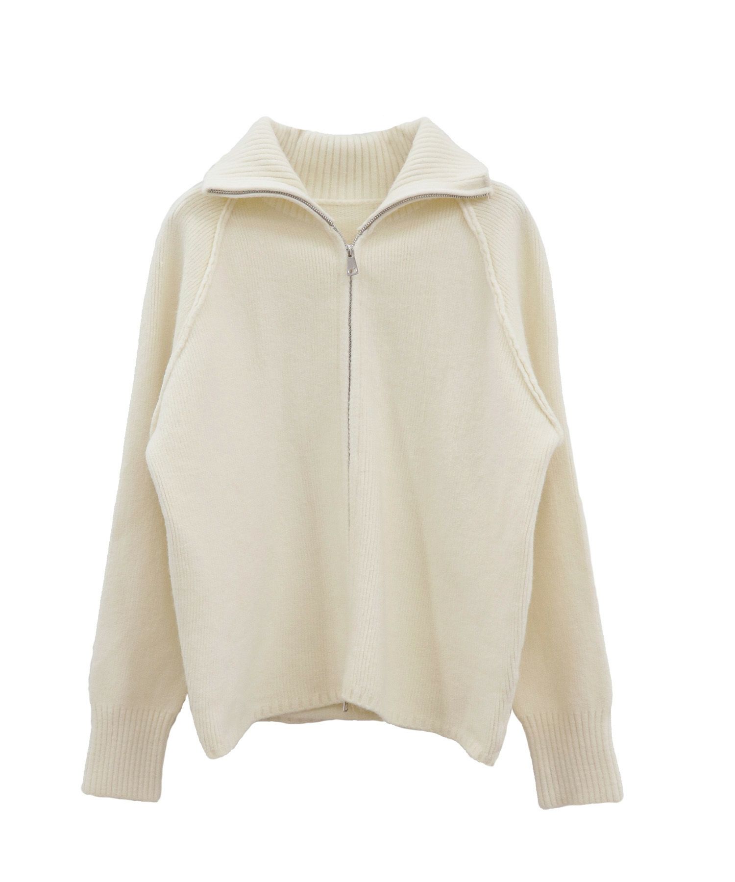 スタンドカラーダブルジップニット | Stand collar double zip knit