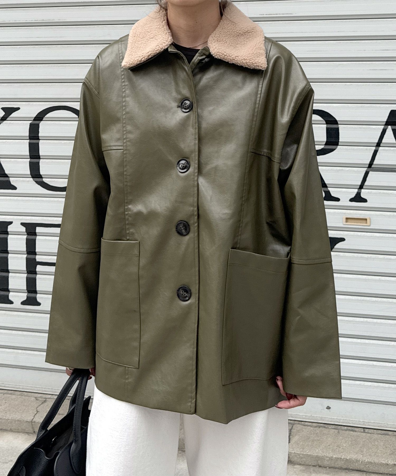 ボアカラーレザージャケット | Boa collar leather jacket (chiica select)