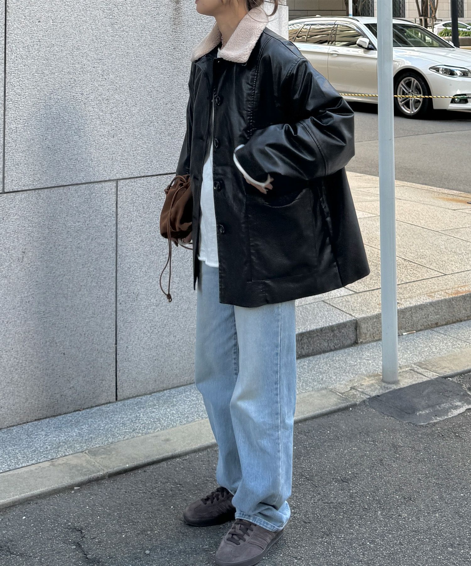 ボアカラーレザージャケット | Boa collar leather jacket (chiica select)