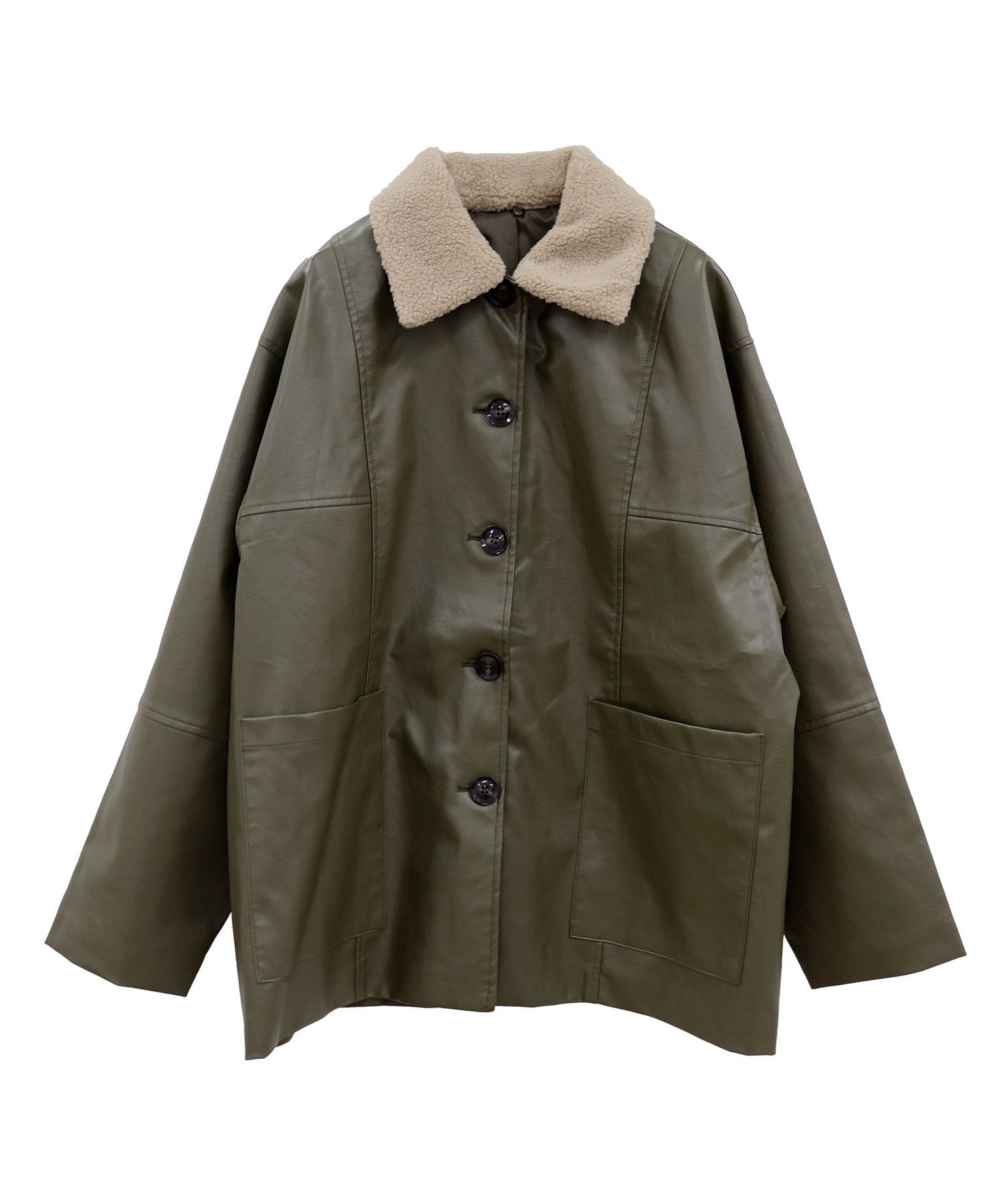 ボアカラーレザージャケット | Boa collar leather jacket (chiica select)
