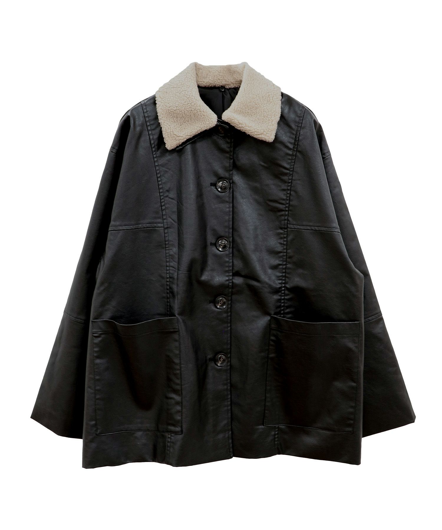 ボアカラーレザージャケット | Boa collar leather jacket (chiica select)