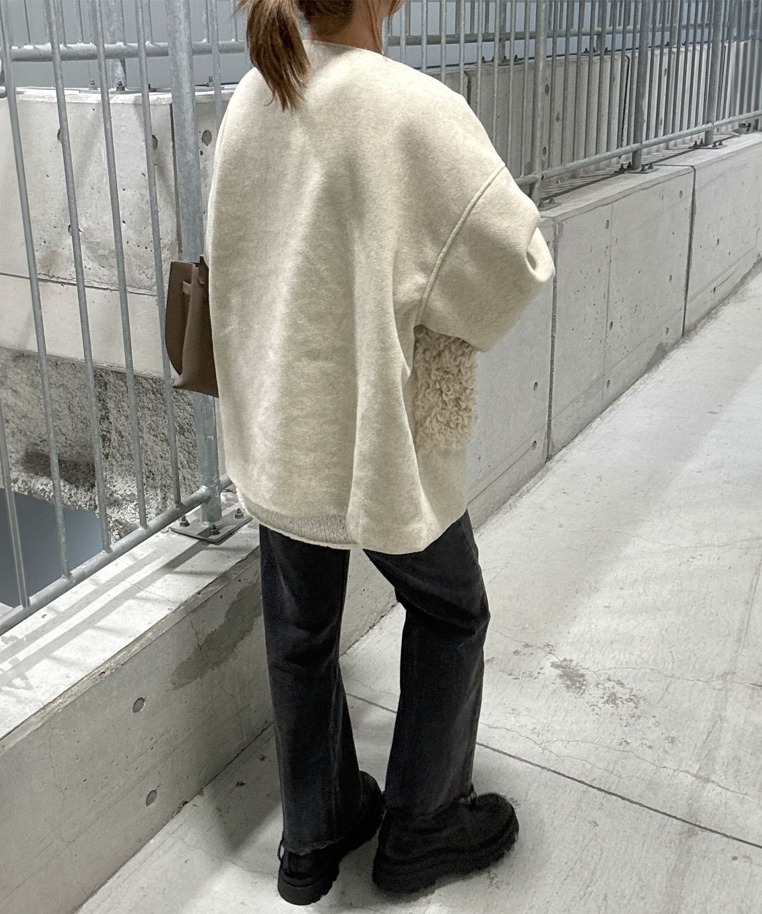 ノーカラーポケットファーコート | No coller pocket fur coat (chiica