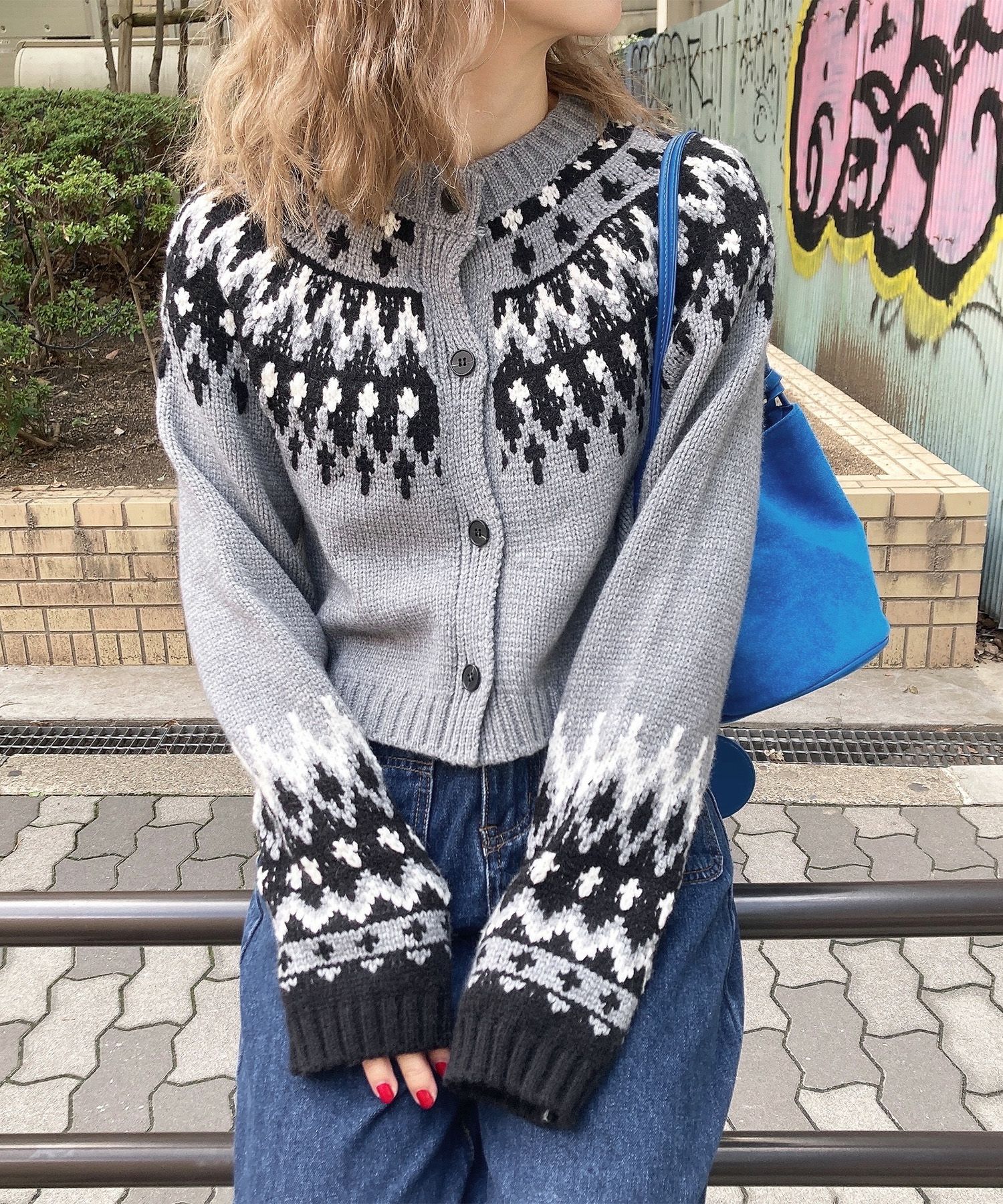 ノルディック柄クロップドニット | Nordic cropped knit (comochi select)