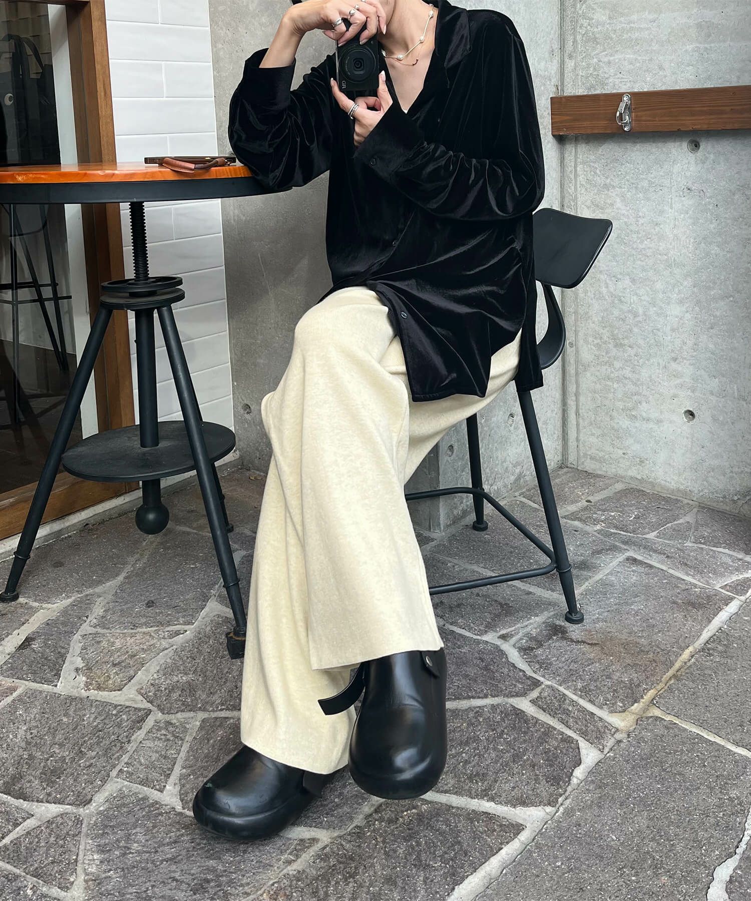 リラックスニットワイドパンツ | Relax knit wide pants (eri. select)
