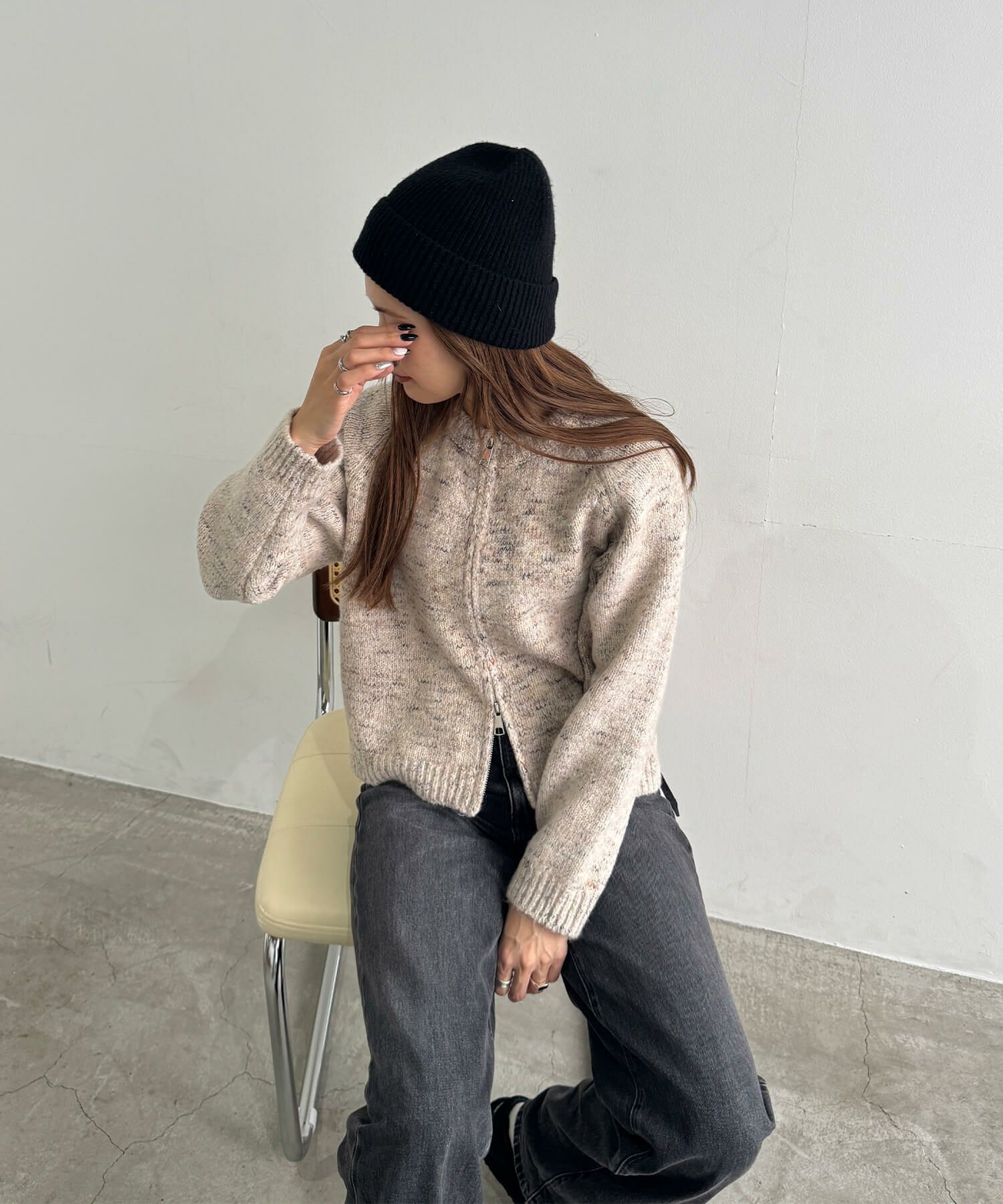 クルーネックダブルジップニット | Crew neck double zip knit クルーネックダブルジップニット | Crew neck double zip knit
