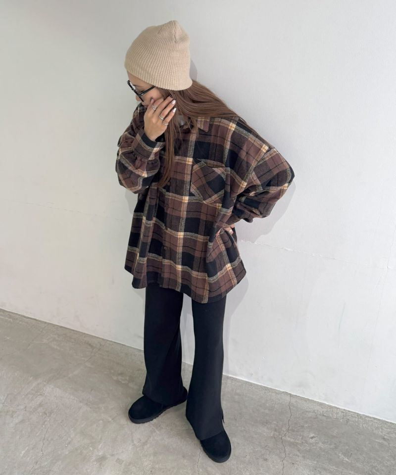 オーバーサイズチェックフランネルシャツ | Oversized check flannel