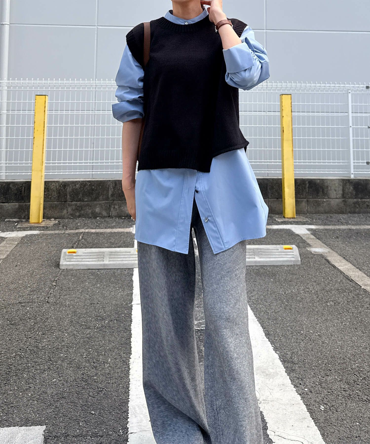 アシンメトリーデザインニットベスト | Asymmetry design knit vest