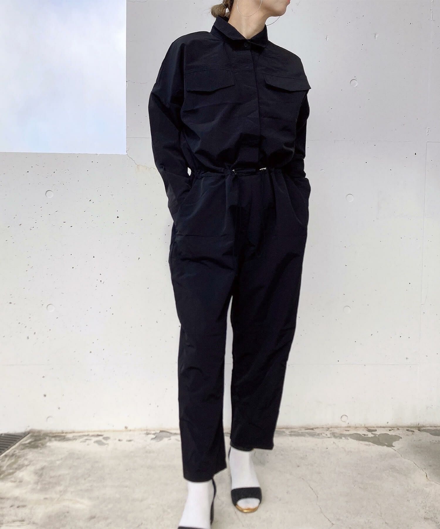 salsation 黒ジャンプスーツ　Sサイズ　新品 ナイロンジャンプスーツ | Nylon all in one (comochi select)