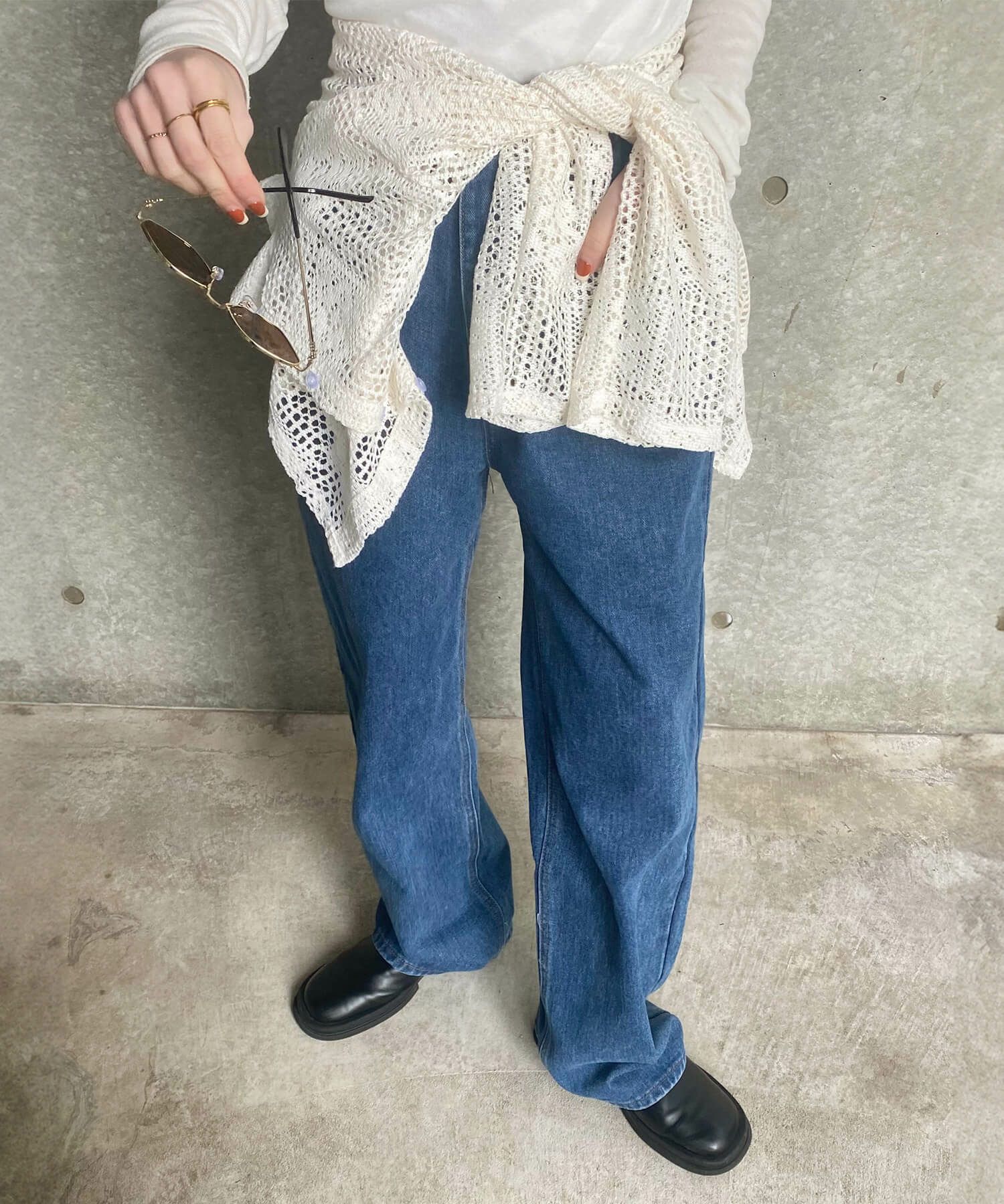 ウエストリラックスストレートデニム | Waist relax straight denim